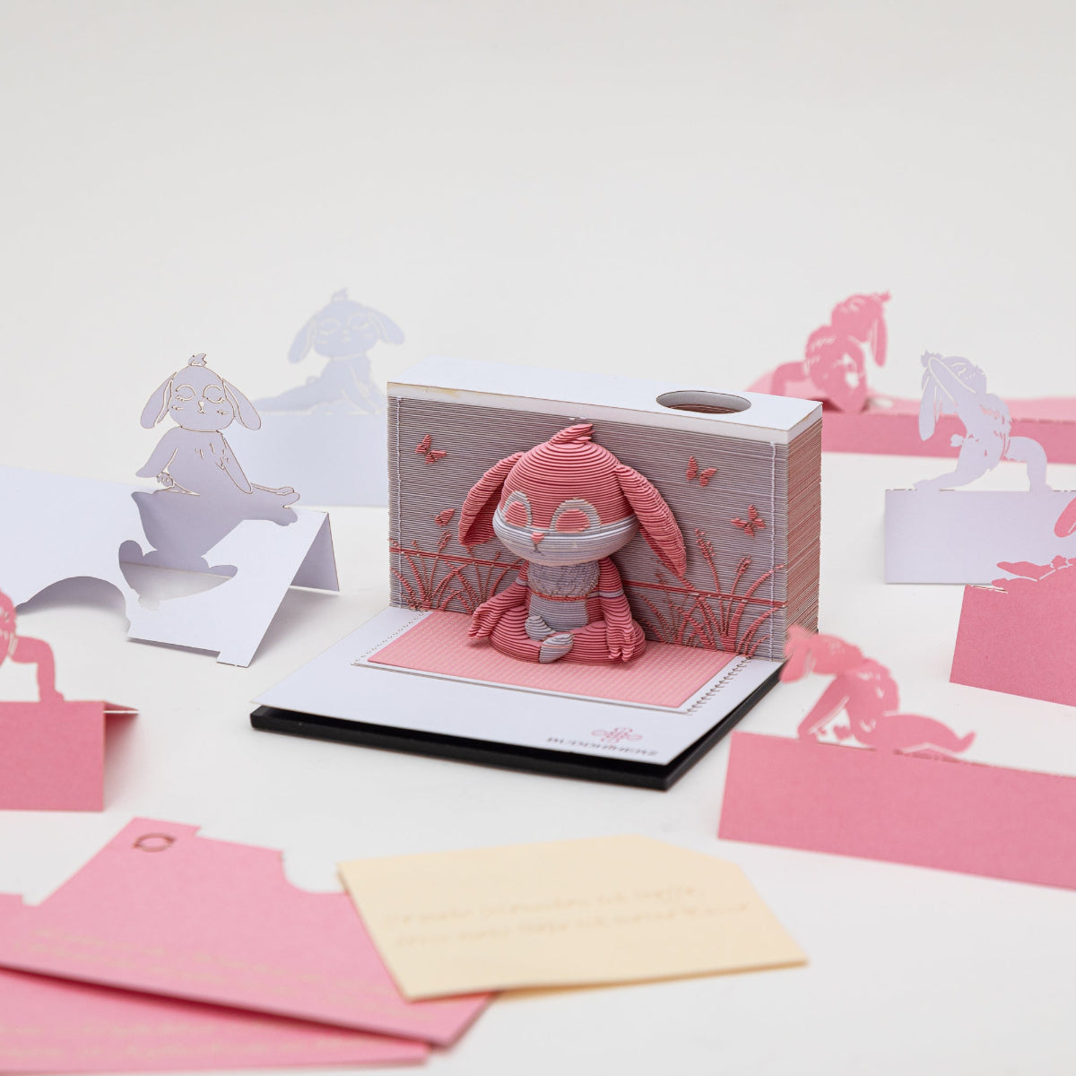 3D-Notizblock: Meditierender Hase