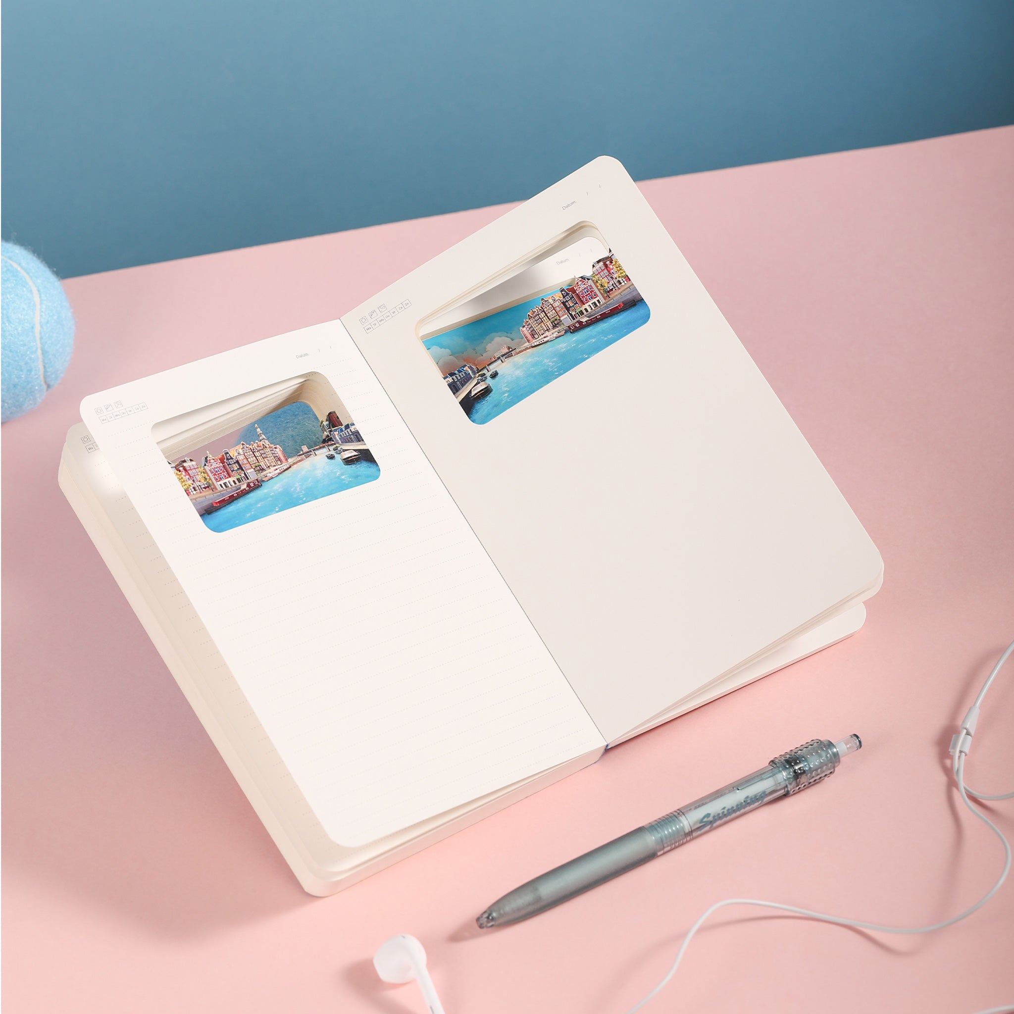 Amsterdam 3D Paper Art Notebook – Travel Journal & Gift