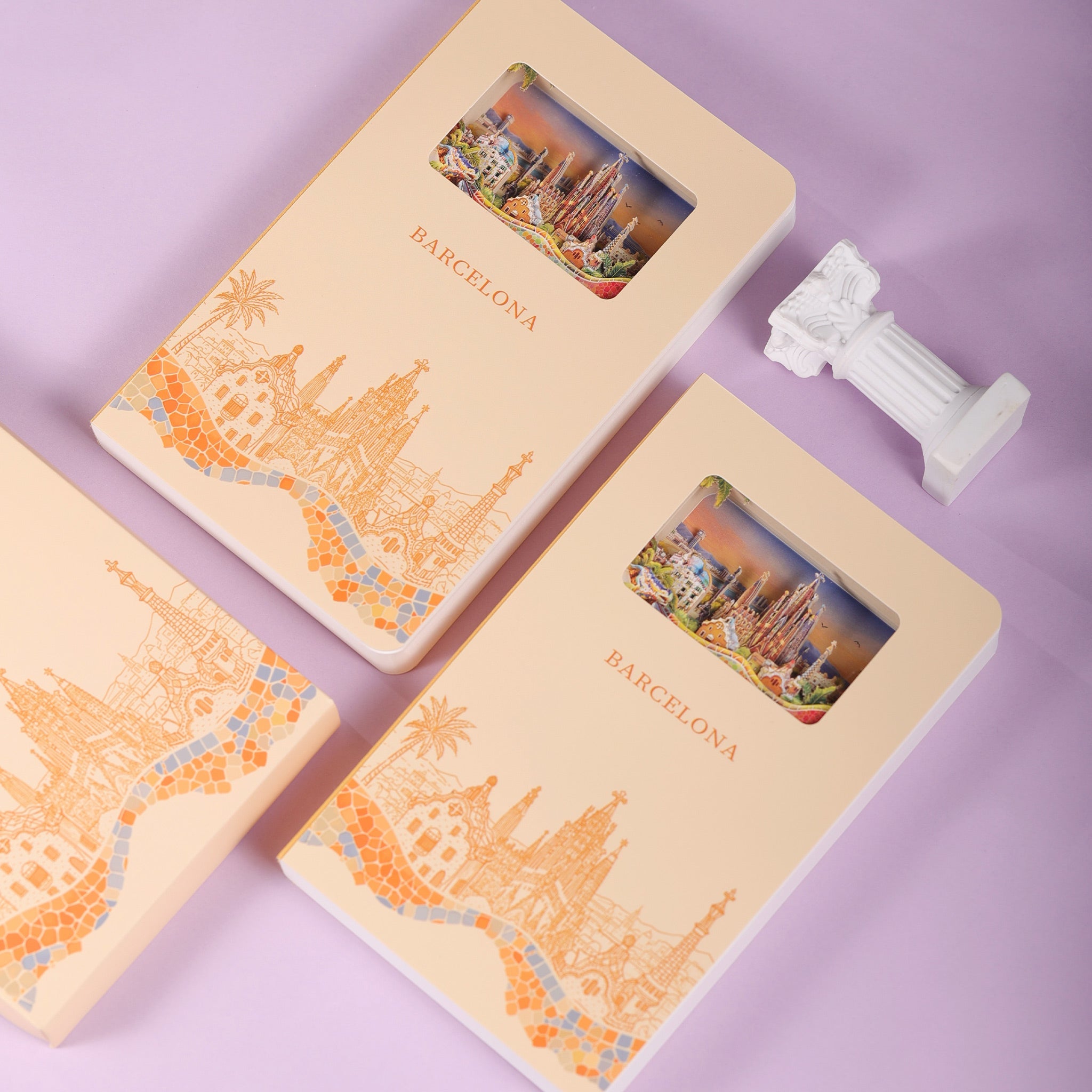 Barcelona 3D Paper Art Notebook – Travel Journal & Gift