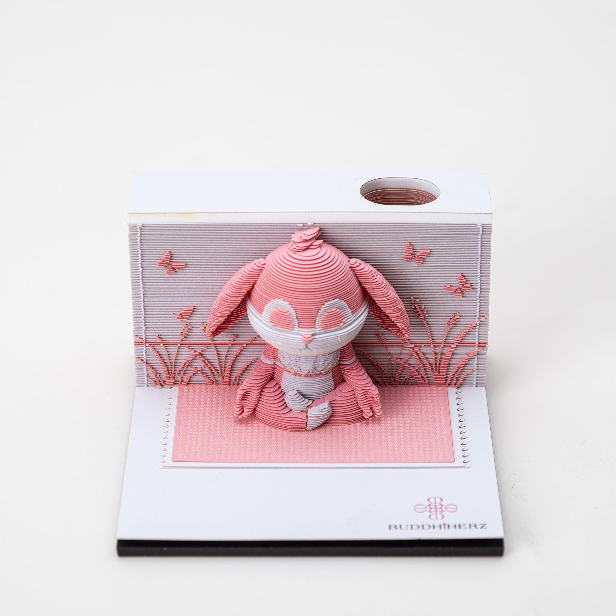 3D-Notizblock: Meditierender Hase
