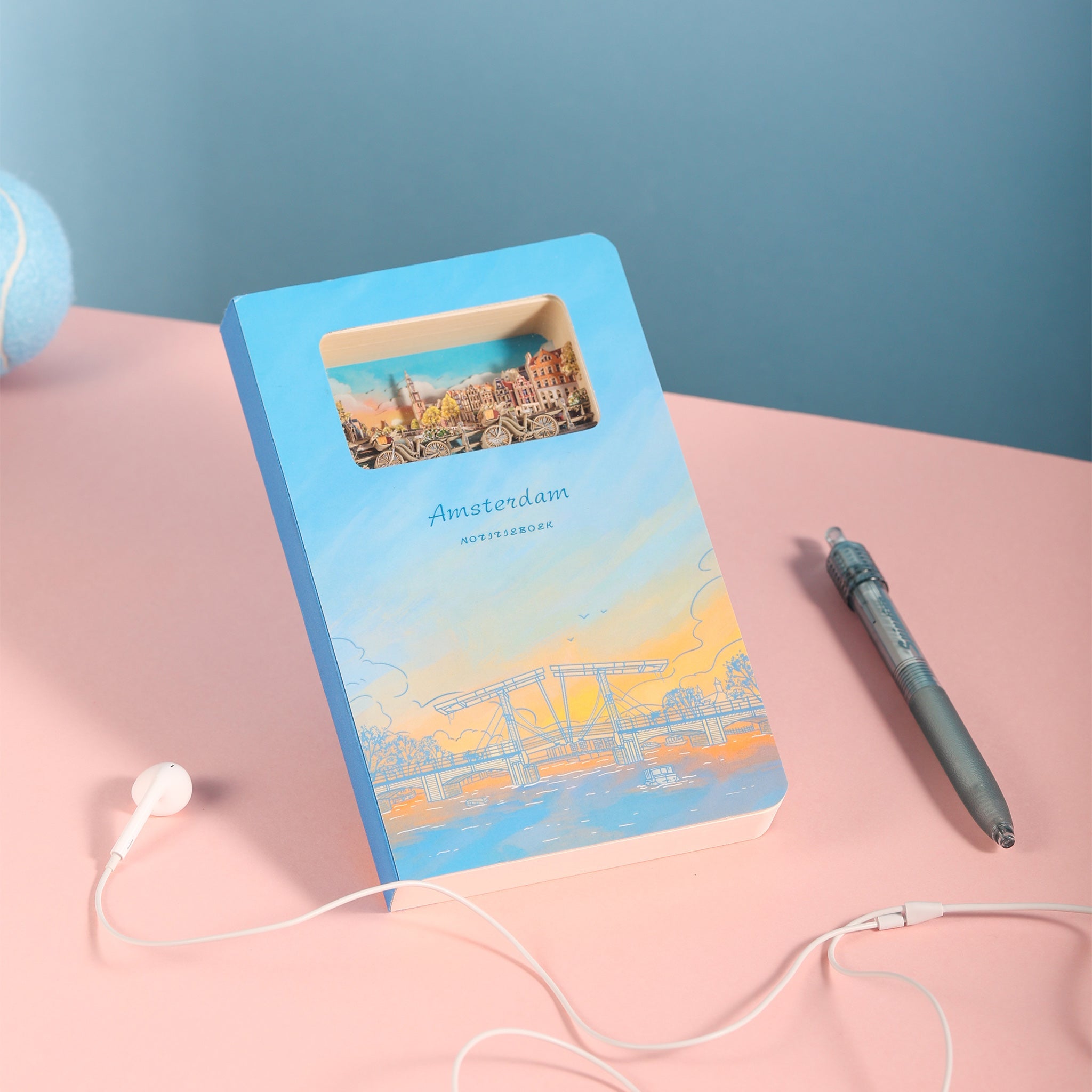 Amsterdam 3D Paper Art Notebook – Travel Journal & Gift