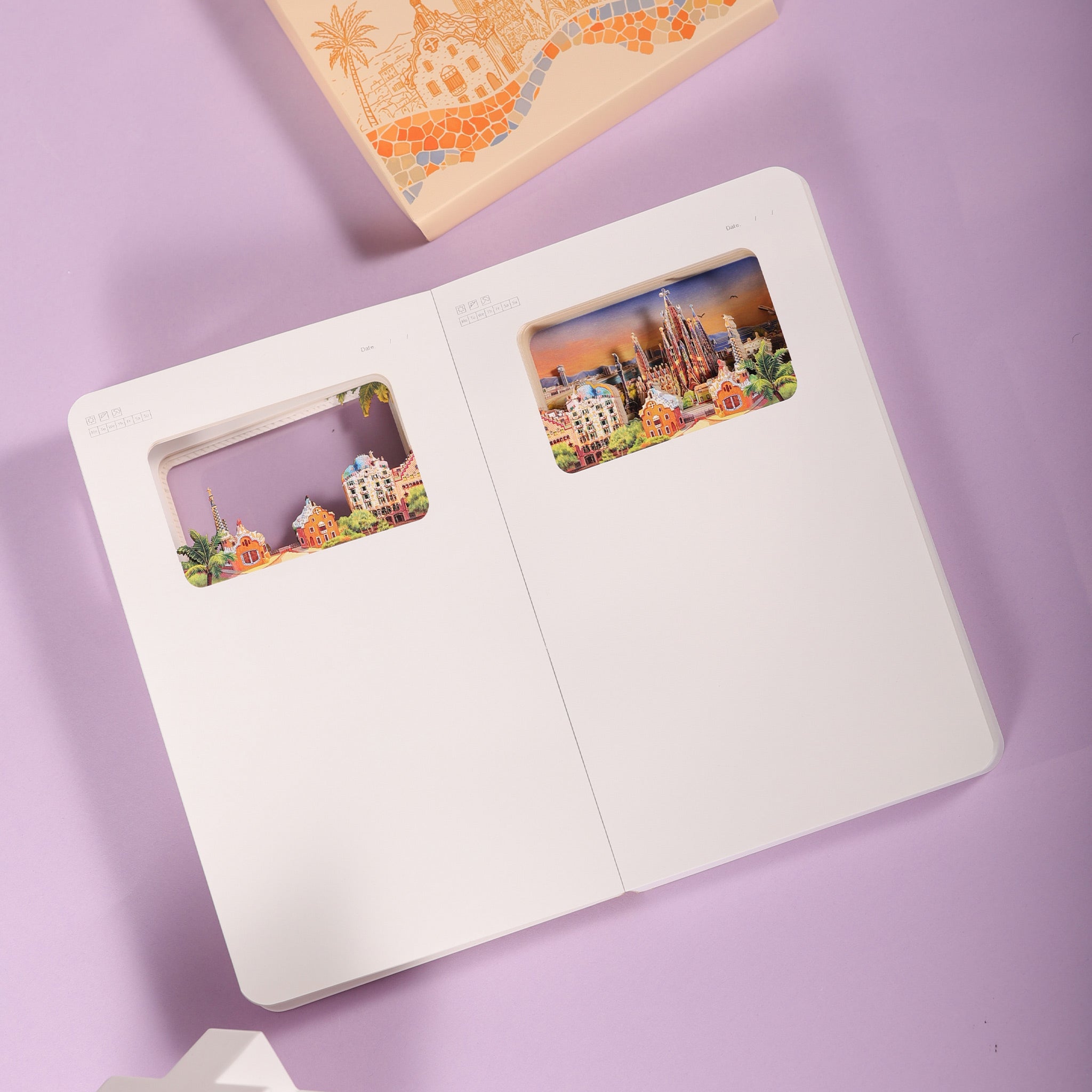 Barcelona 3D Paper Art Notebook – Travel Journal & Gift