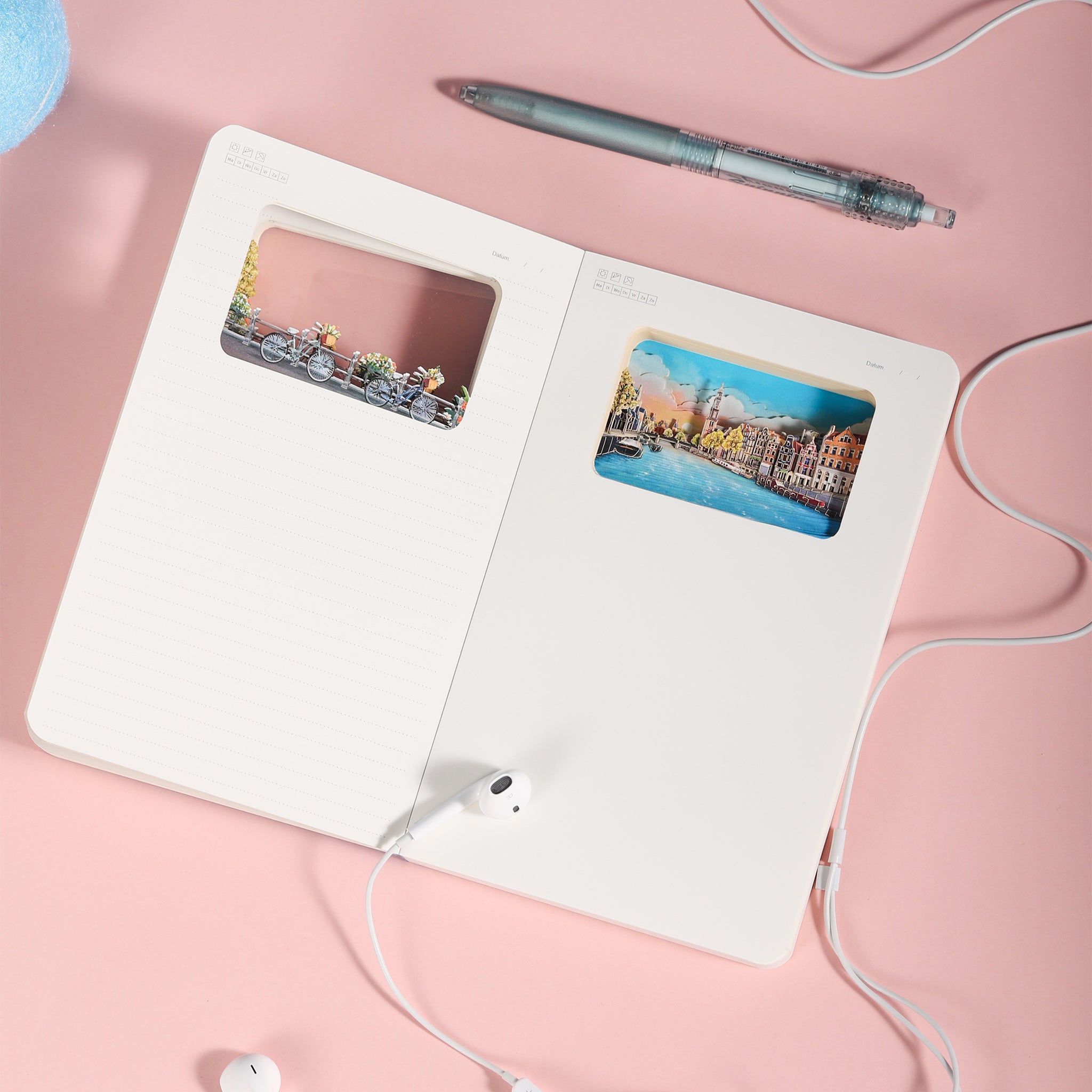 Amsterdam 3D Paper Art Notebook – Travel Journal & Gift