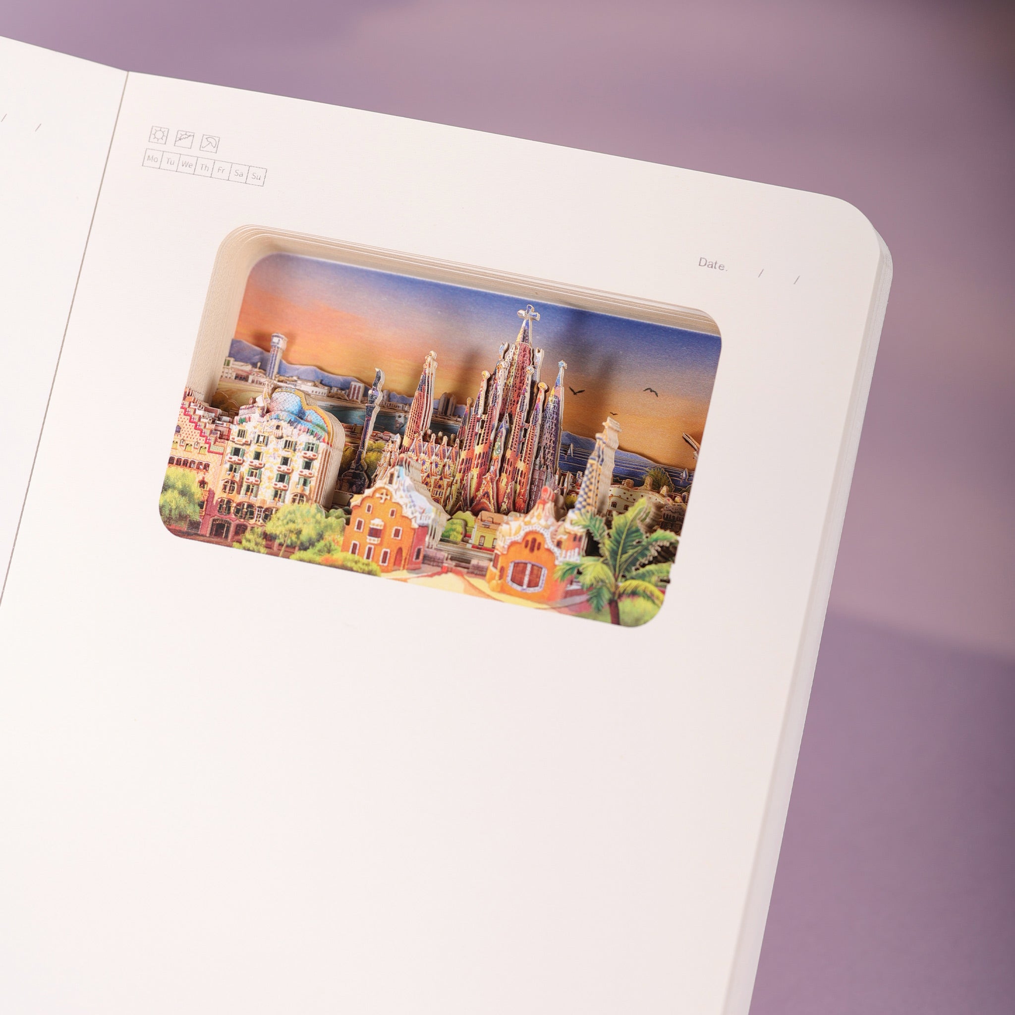 Barcelona 3D Paper Art Notebook – Travel Journal & Gift