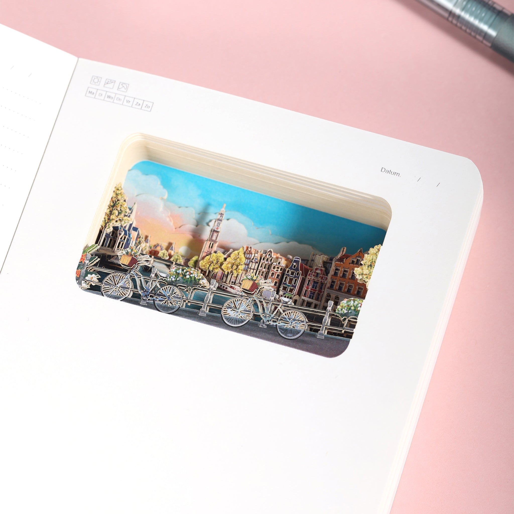 Amsterdam 3D Paper Art Notebook – Travel Journal & Gift