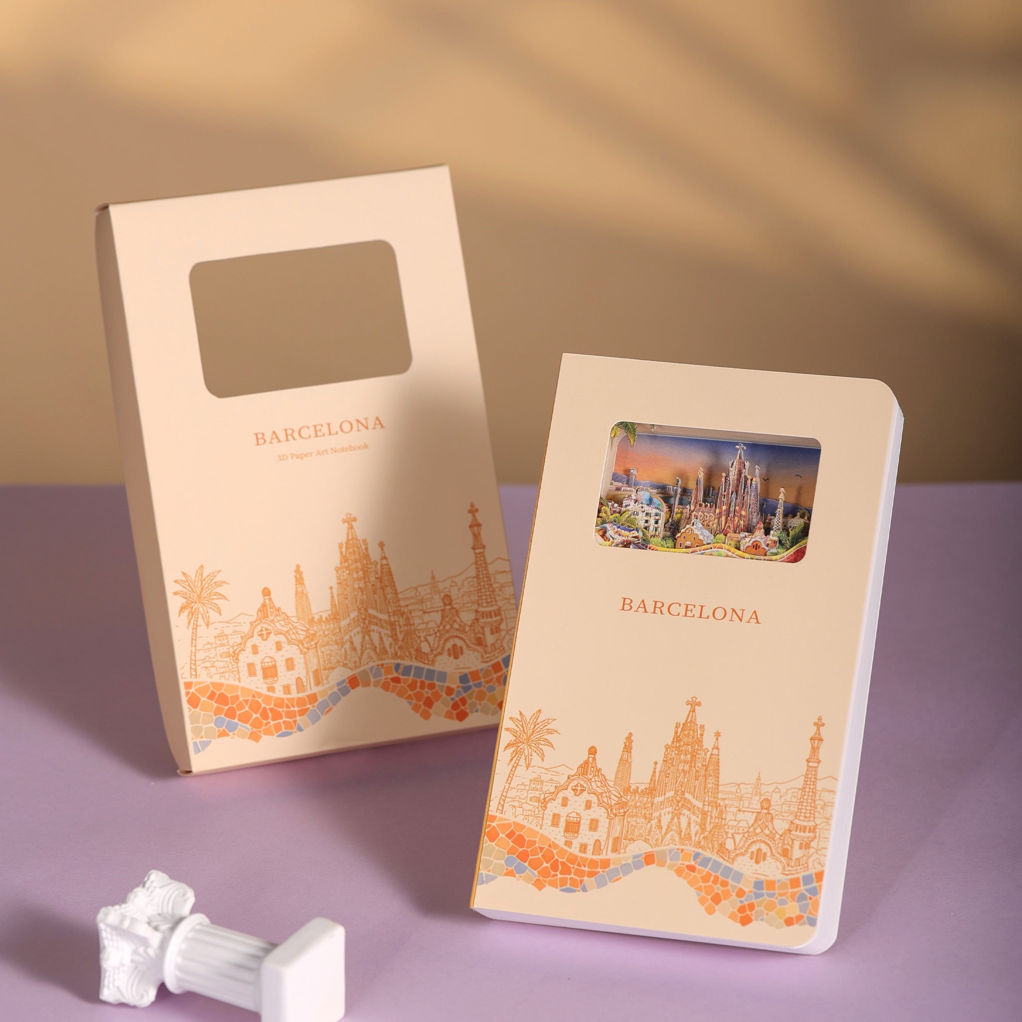 Barcelona 3D Paper Art Notebook – Travel Journal & Gift