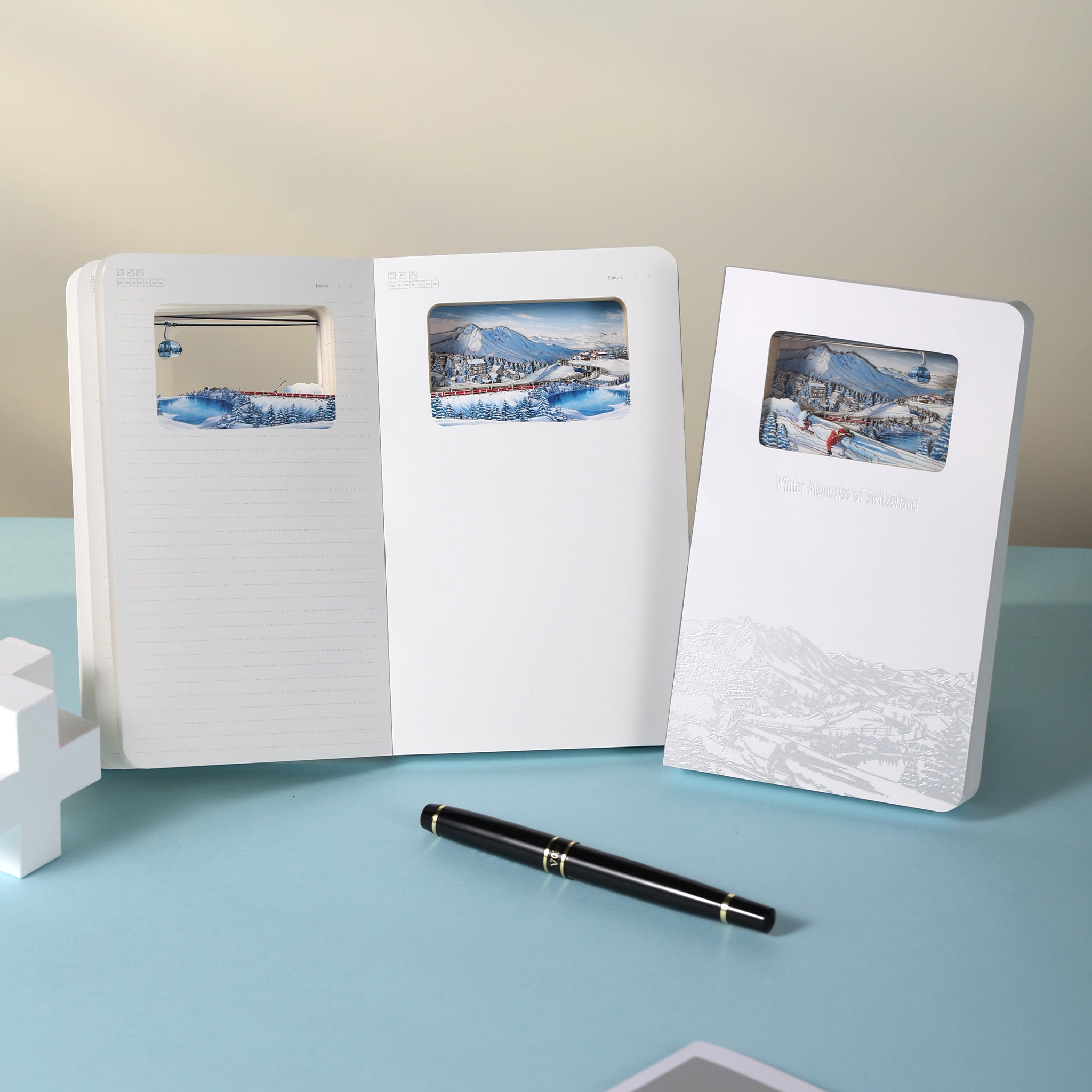 3D Notizbuch Winterzauber Schweiz