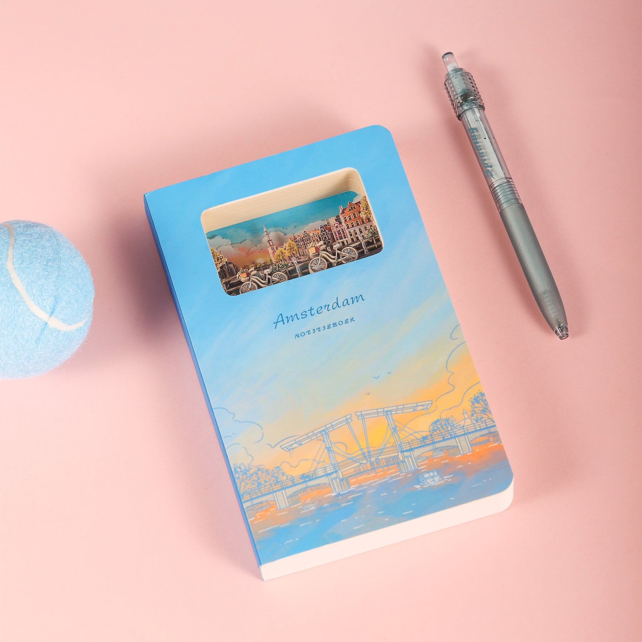 Amsterdam 3D Paper Art Notebook – Travel Journal & Gift