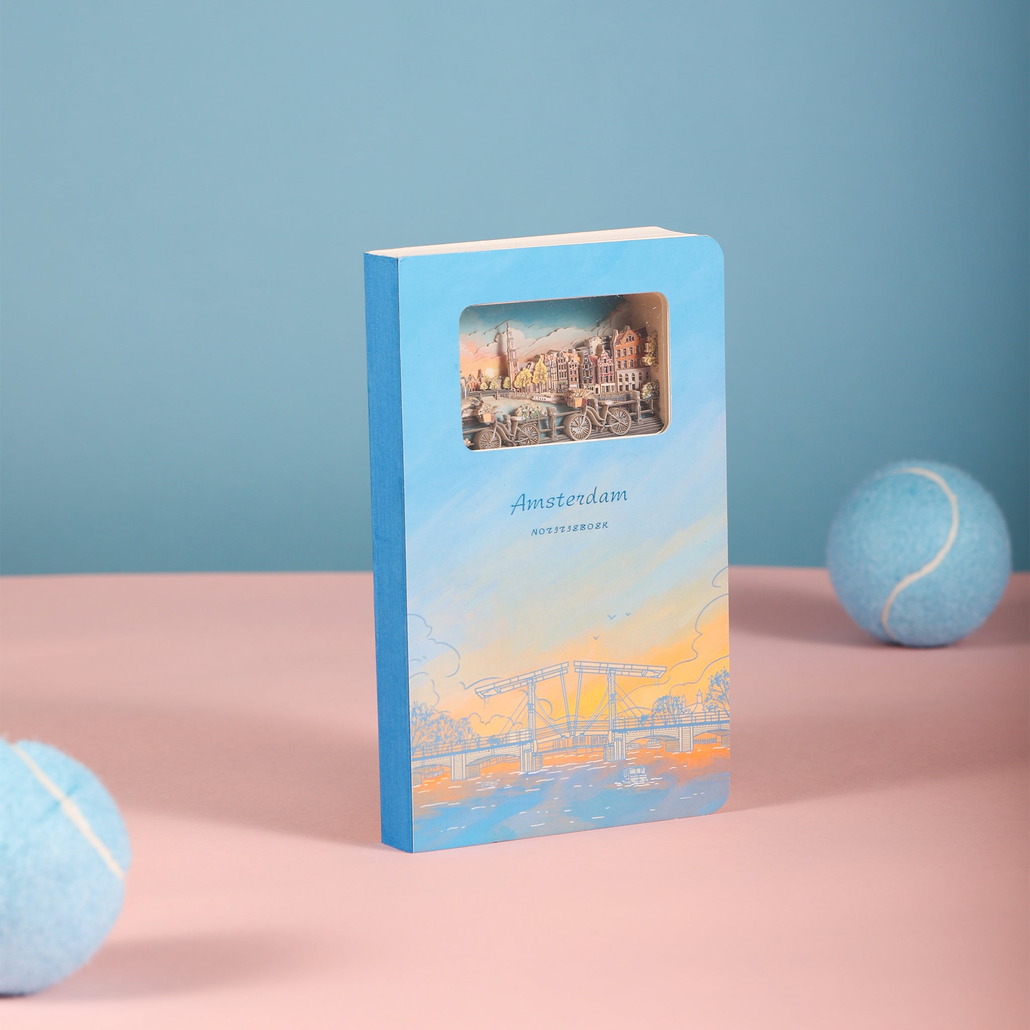 Amsterdam 3D Paper Art Notebook – Travel Journal & Gift