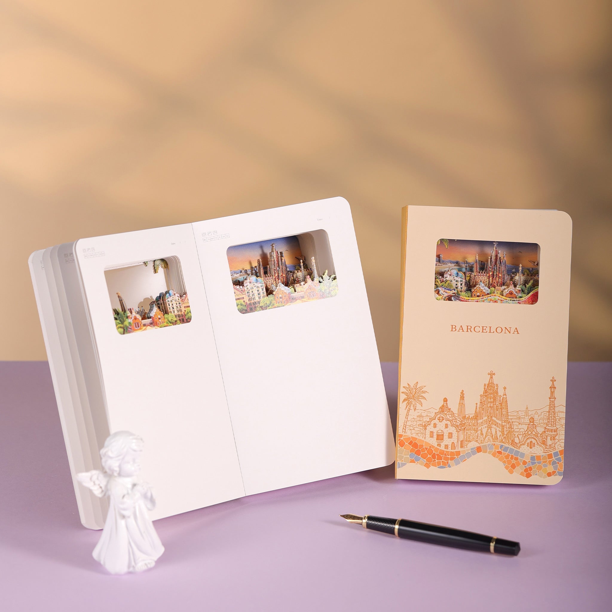 Barcelona 3D Paper Art Notebook – Travel Journal & Gift