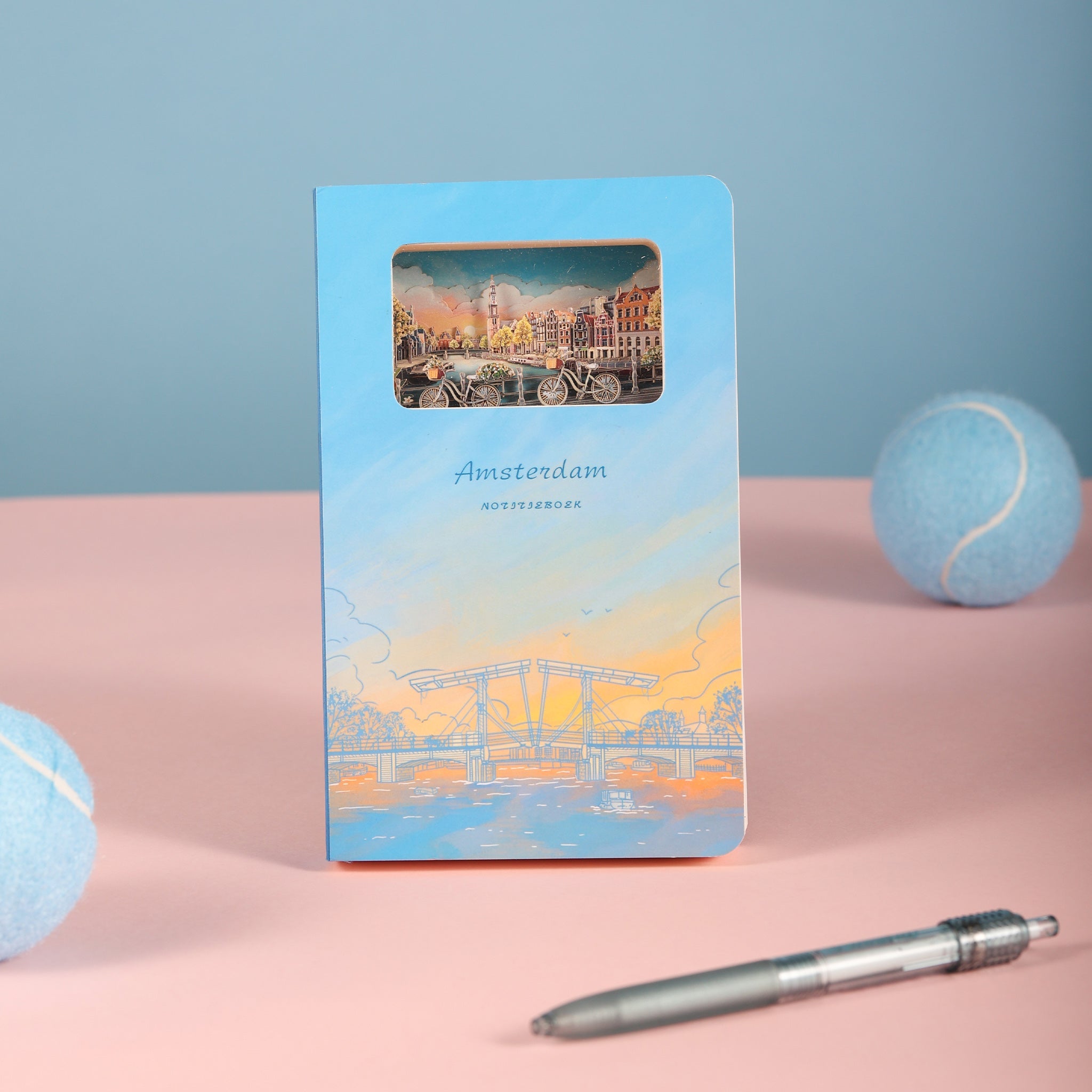Amsterdam 3D Paper Art Notebook – Travel Journal & Gift