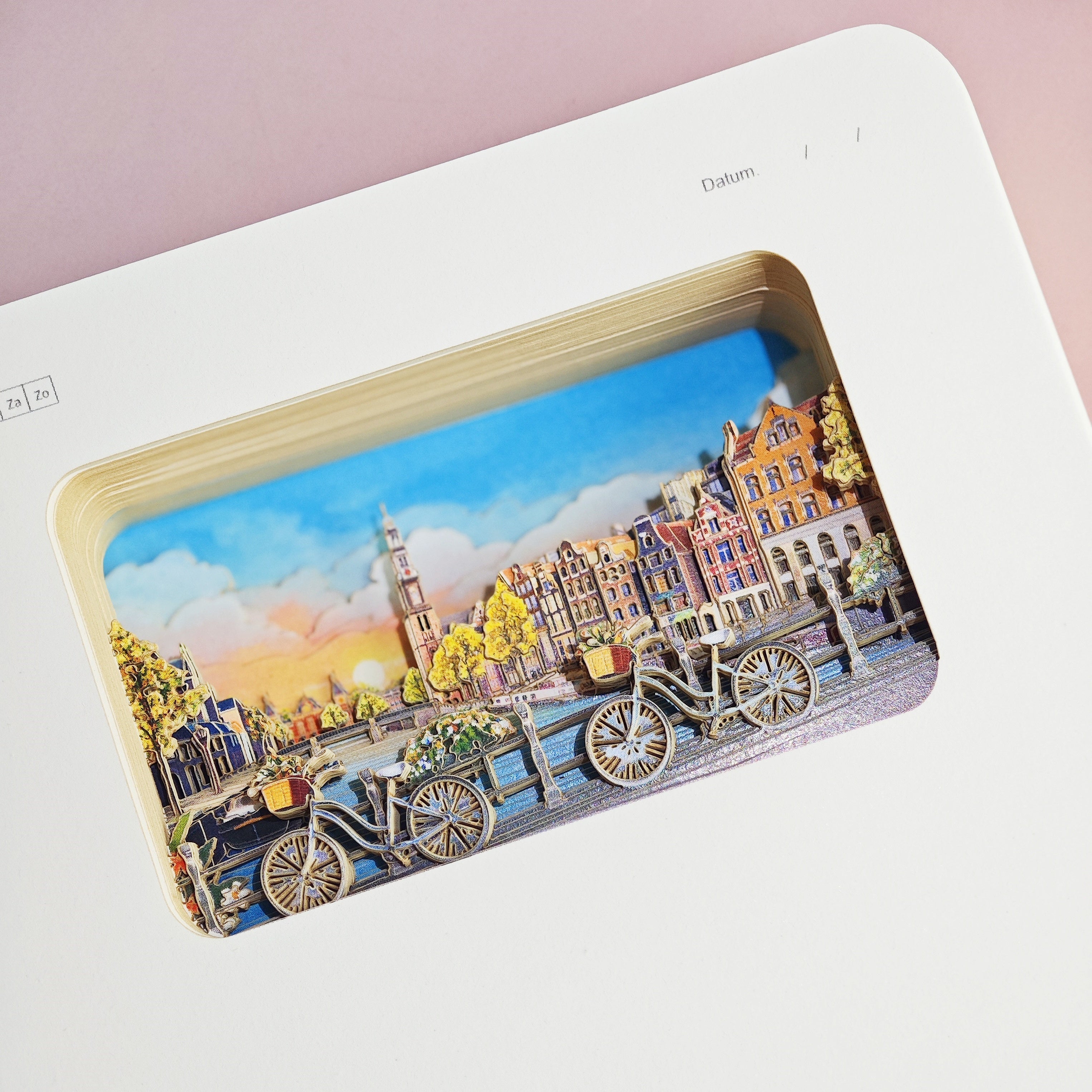 Amsterdam 3D Paper Art Notebook – Travel Journal & Gift
